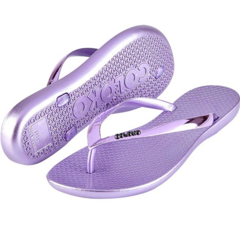 👣COLOKO Purple Dahlia Flip Flop